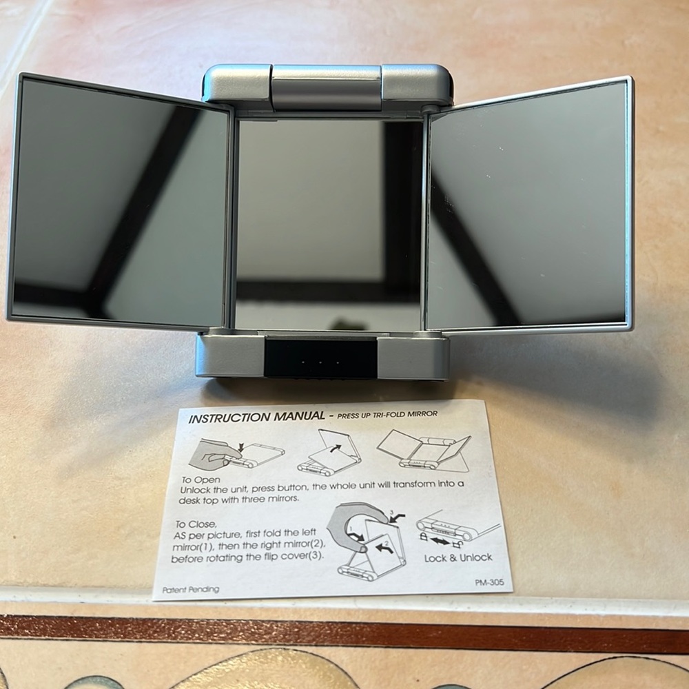 Folding Portable Travel  Makeup Mirror Vanity Desk Standing.